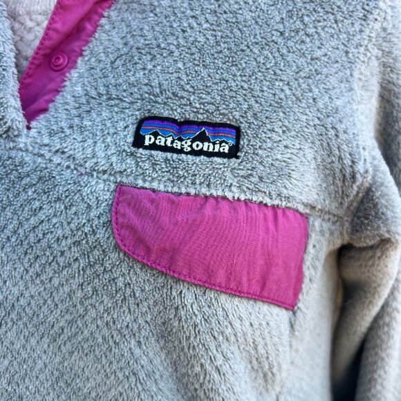 Patagonia Women’s Polartec Fleece Pullover Gray Pink Size S - Picture 2 of 7